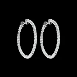 1 Carat Diamond Hoop Earrings