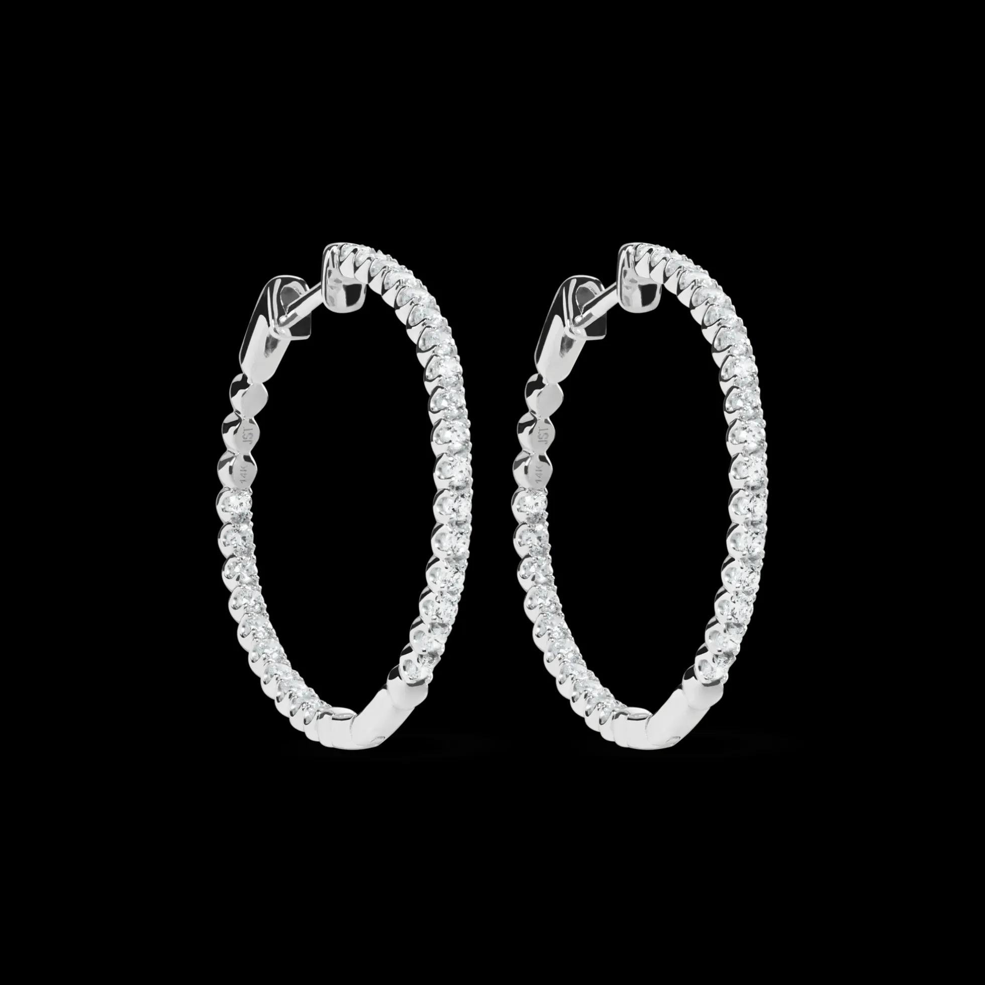 1 Carat Diamond Hoop Earrings