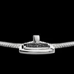 Black Diamond Pave Tag Necklace