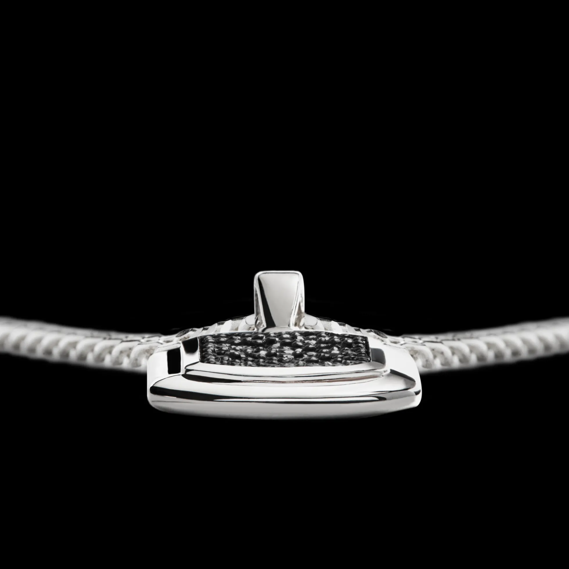 Black Diamond Pave Tag Necklace