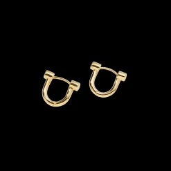 Diamond Bike Lock Huggie Earrings