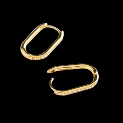 Diamond Oval Charm Hoop