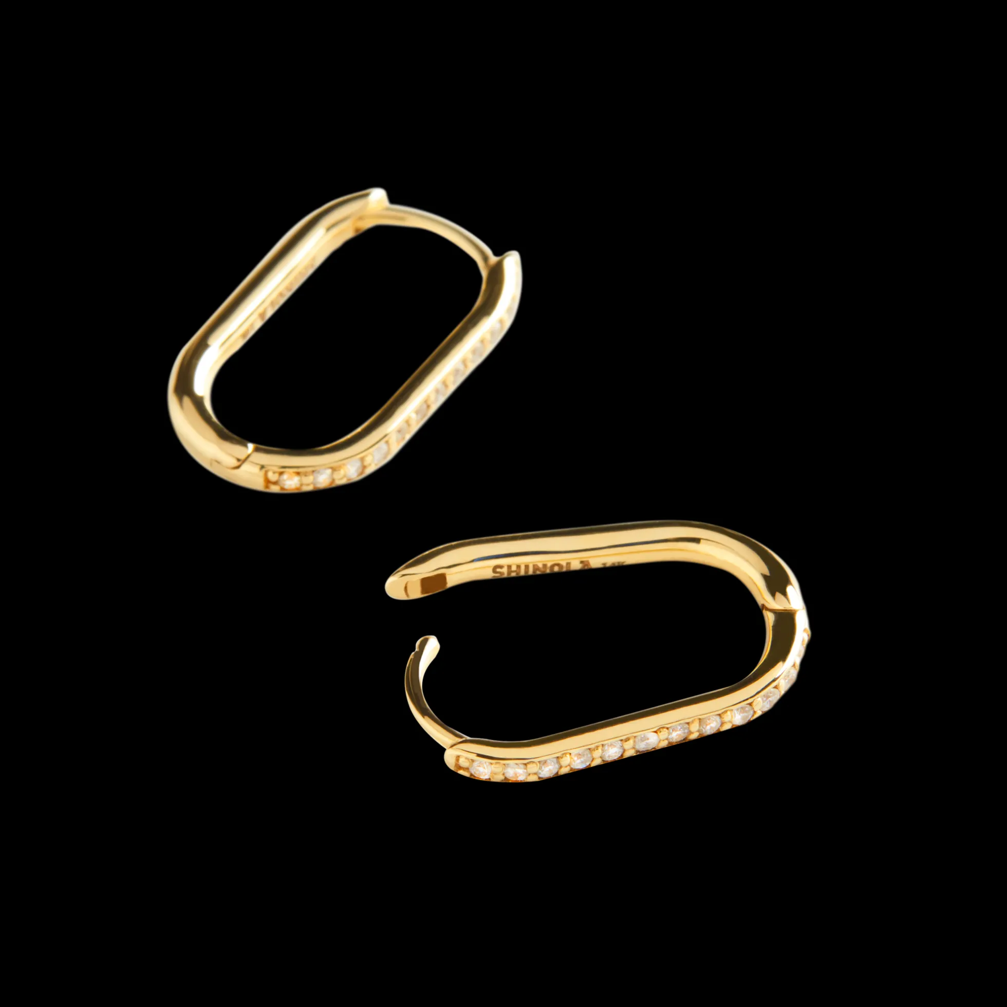 Diamond Oval Charm Hoop