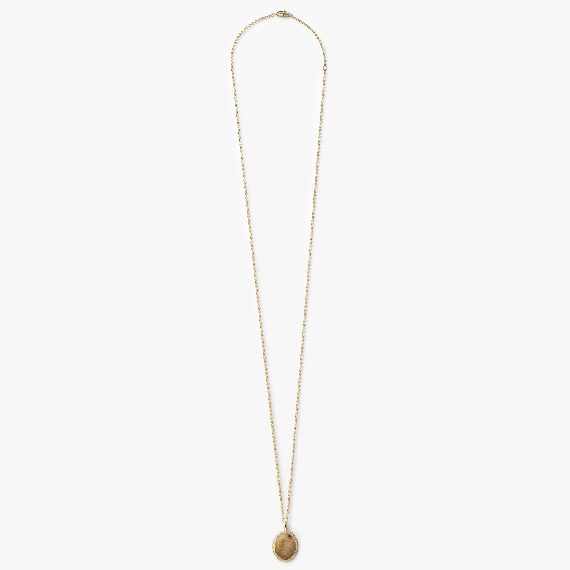 Diamond Pave Petoskey Necklace