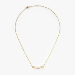 Diamond Pave Rivet Double Row Necklace