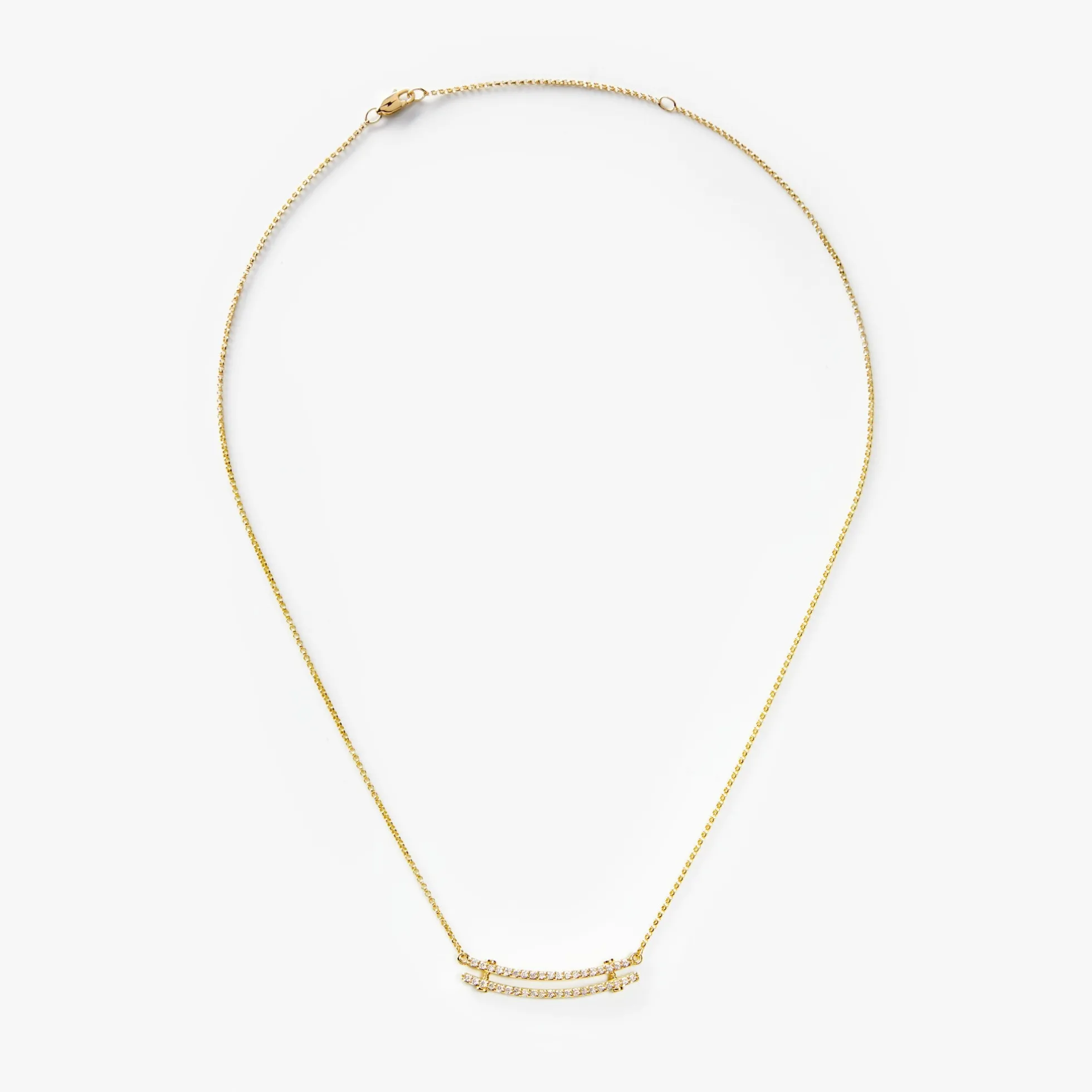 Diamond Pave Rivet Double Row Necklace
