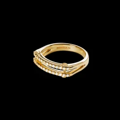 Diamond Pave Rivet Double Row Ring