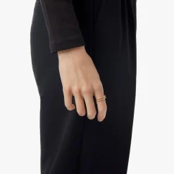 Diamond Pave Rivet Double Row Ring