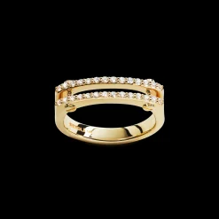 Diamond Pave Rivet Double Row Ring