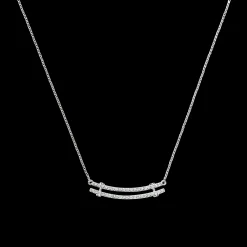 Diamond Pave Rivet Double Row Necklace