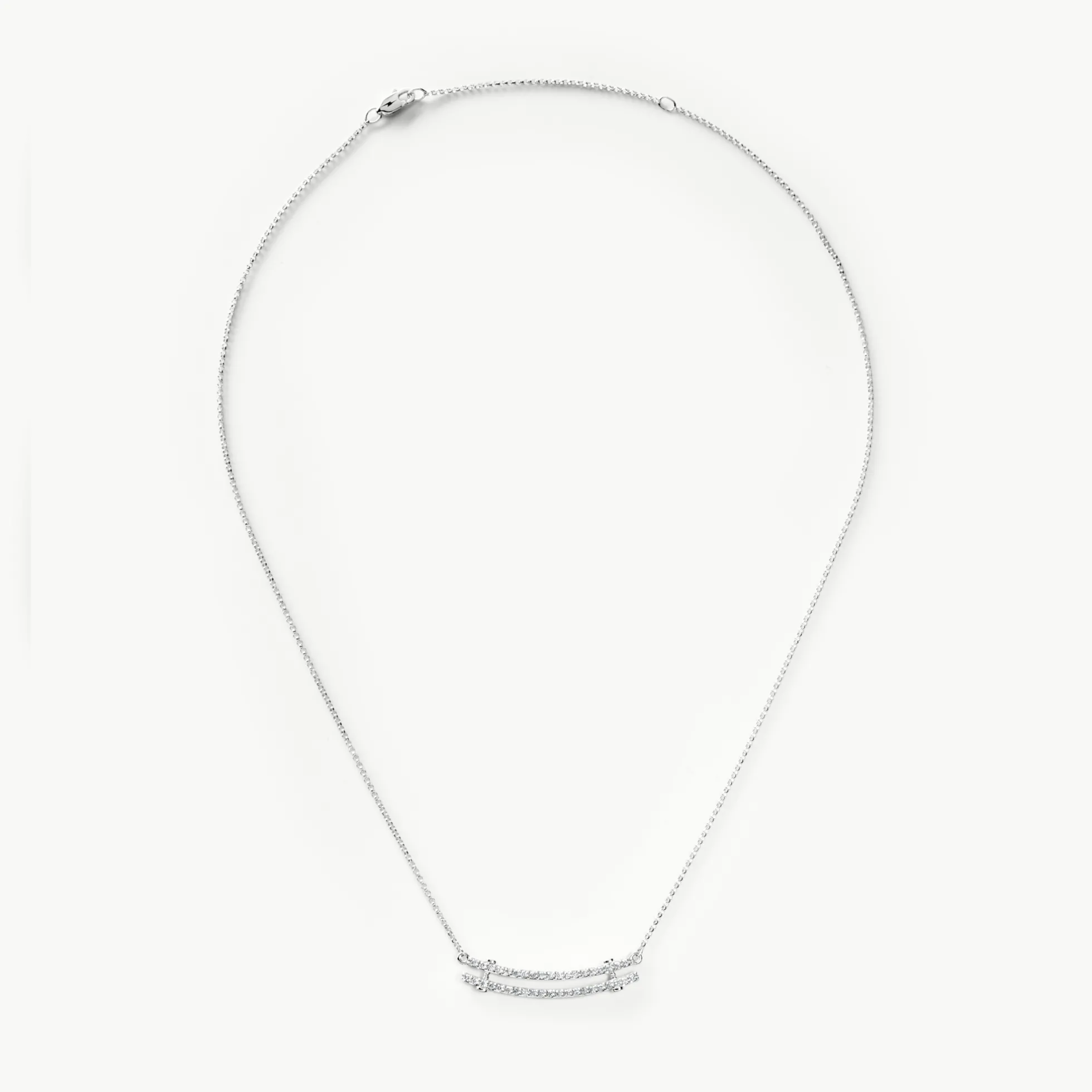 Diamond Pave Rivet Double Row Necklace