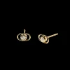 Diamond Rivet Oval Stud Earrings