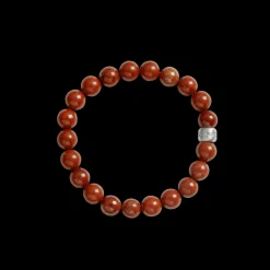 8mm Beaded Red Jasper Bracelet