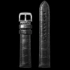24mm Black Alligator Leather Watch Strap (Long)