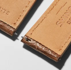 24mm Black Alligator Leather Watch Strap (Long)