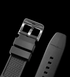 22mm Black Expandable Dive Rubber Watch Strap