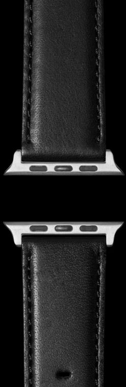 20mm Black Leather Apple Watch Strap