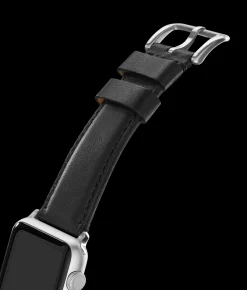 20mm Black Leather Apple Watch Strap
