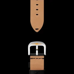 24mm Black Leather Watch Strap