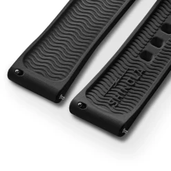 20mm Black Rubber Watch Strap