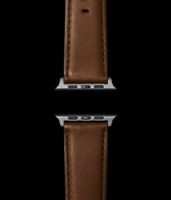 20mm Dark Nut Brown Leather Apple Watch Strap