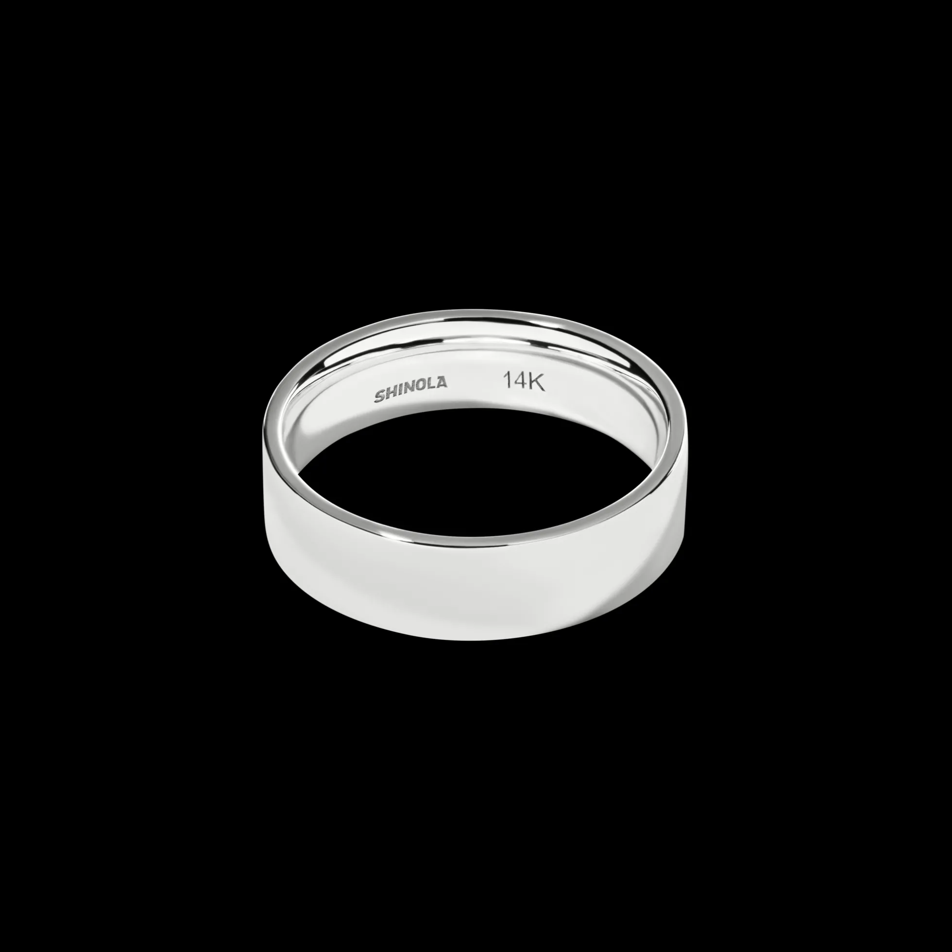 6mm Flat White Gold Band