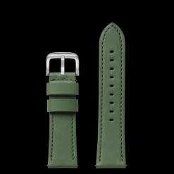 24mm Green Leather Watch Strap