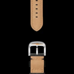 22mm Grizzly Black Leather Watch Strap