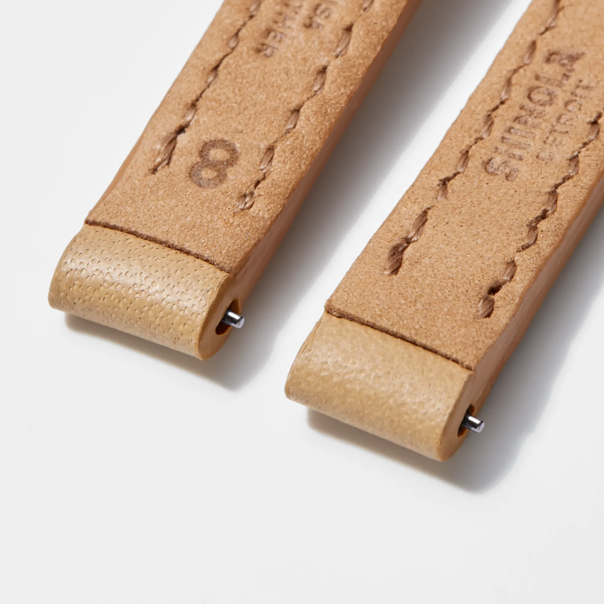 8mm Natural Leather Watch Strap