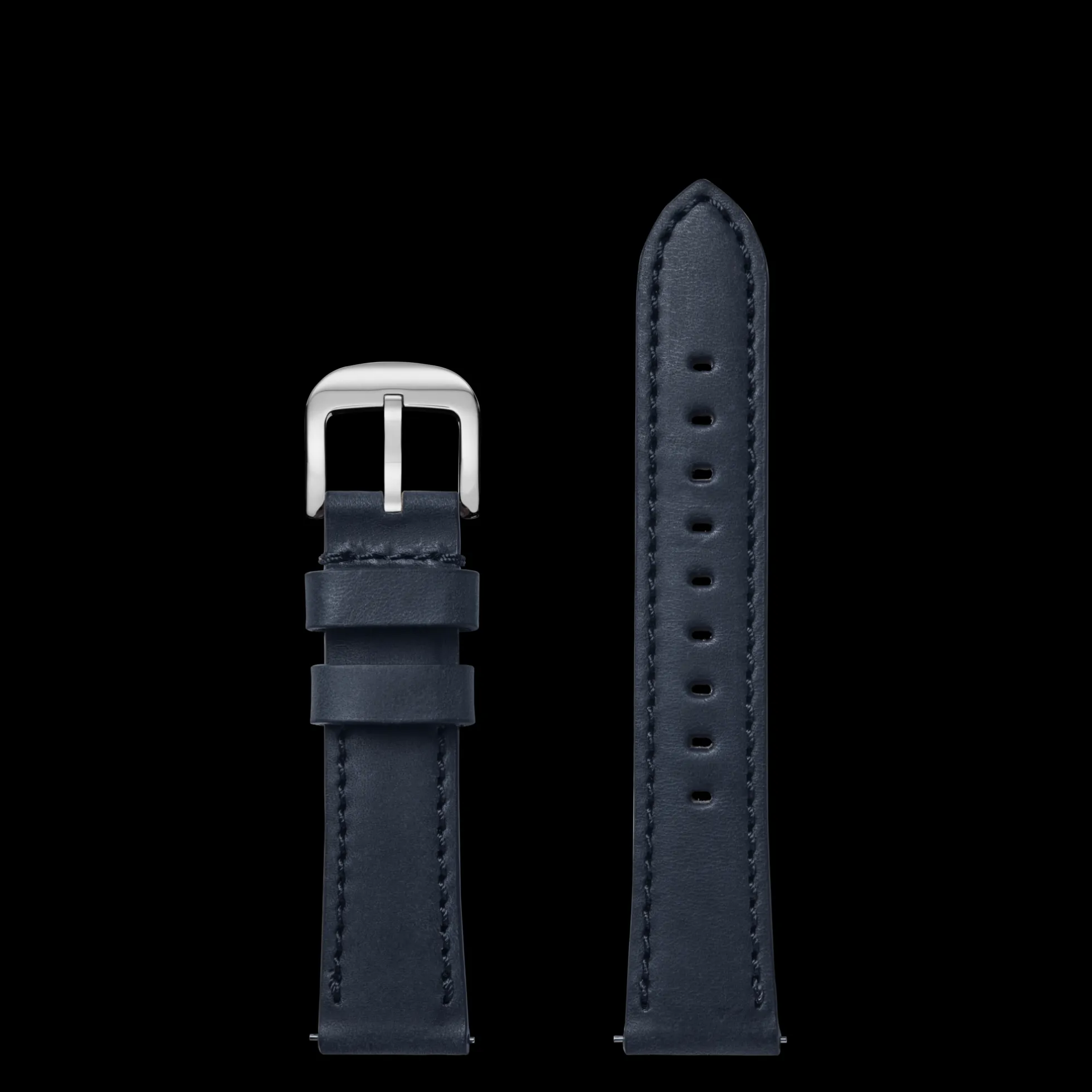 20mm Navy Leather Watch Strap