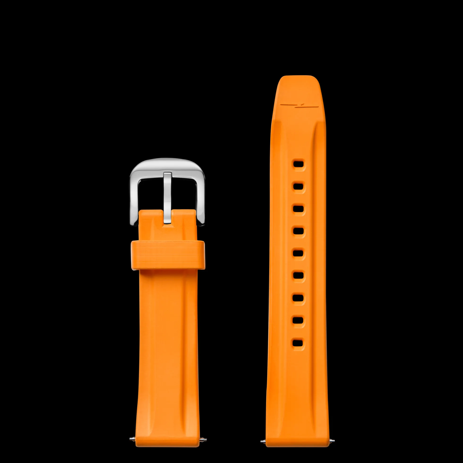 20mm Orange Rubber Watch Strap