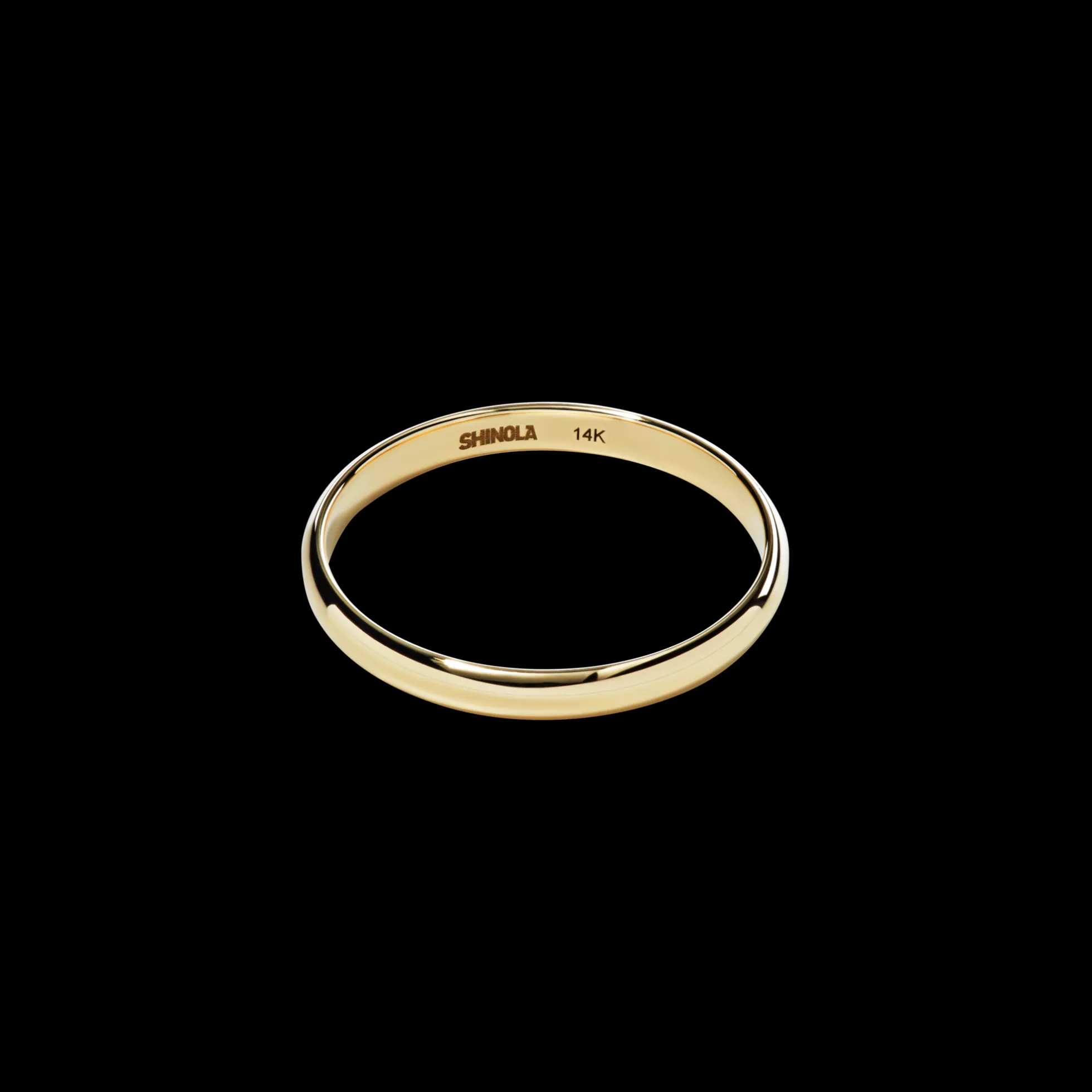 2mm Round Yellow Gold Band