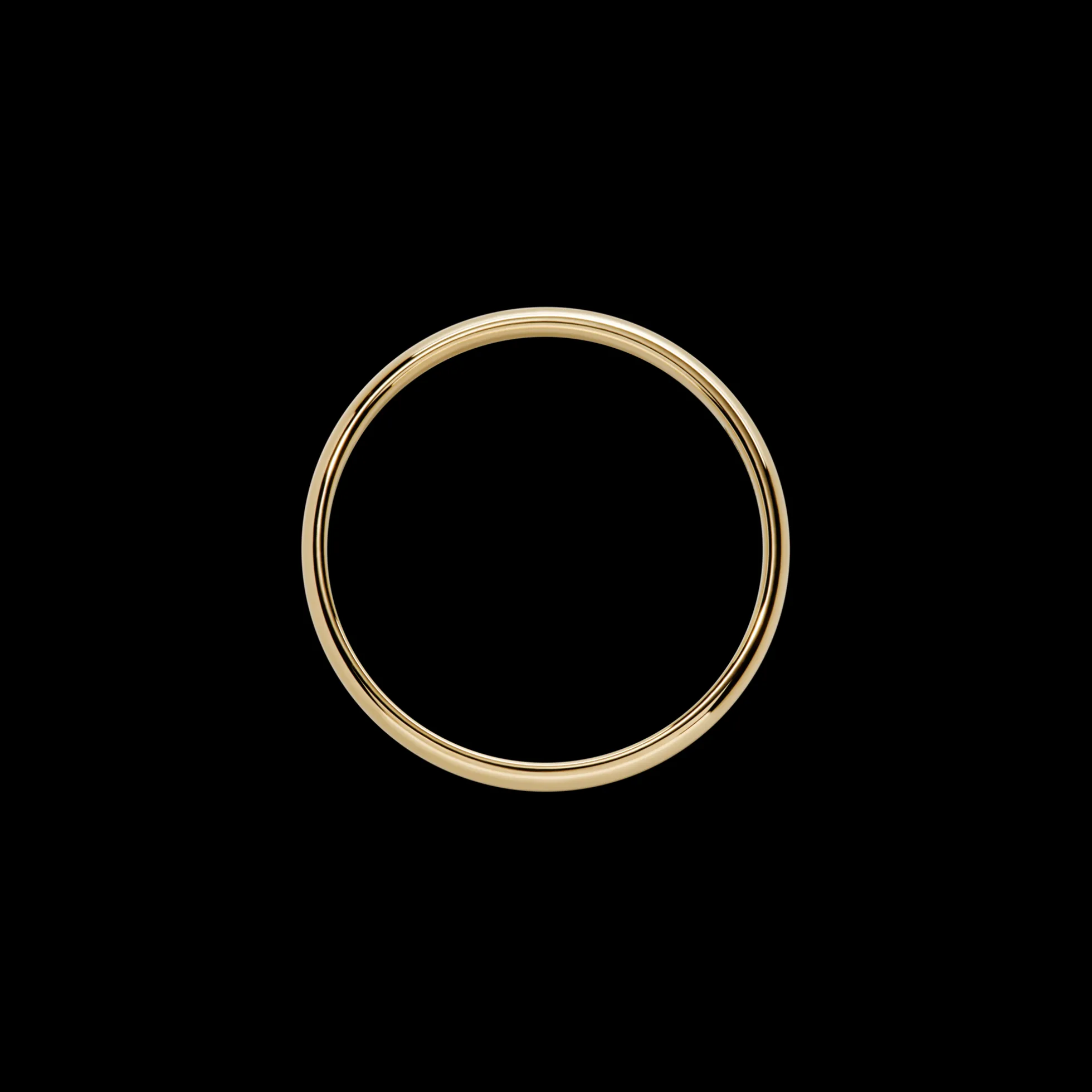 2mm Round Yellow Gold Band
