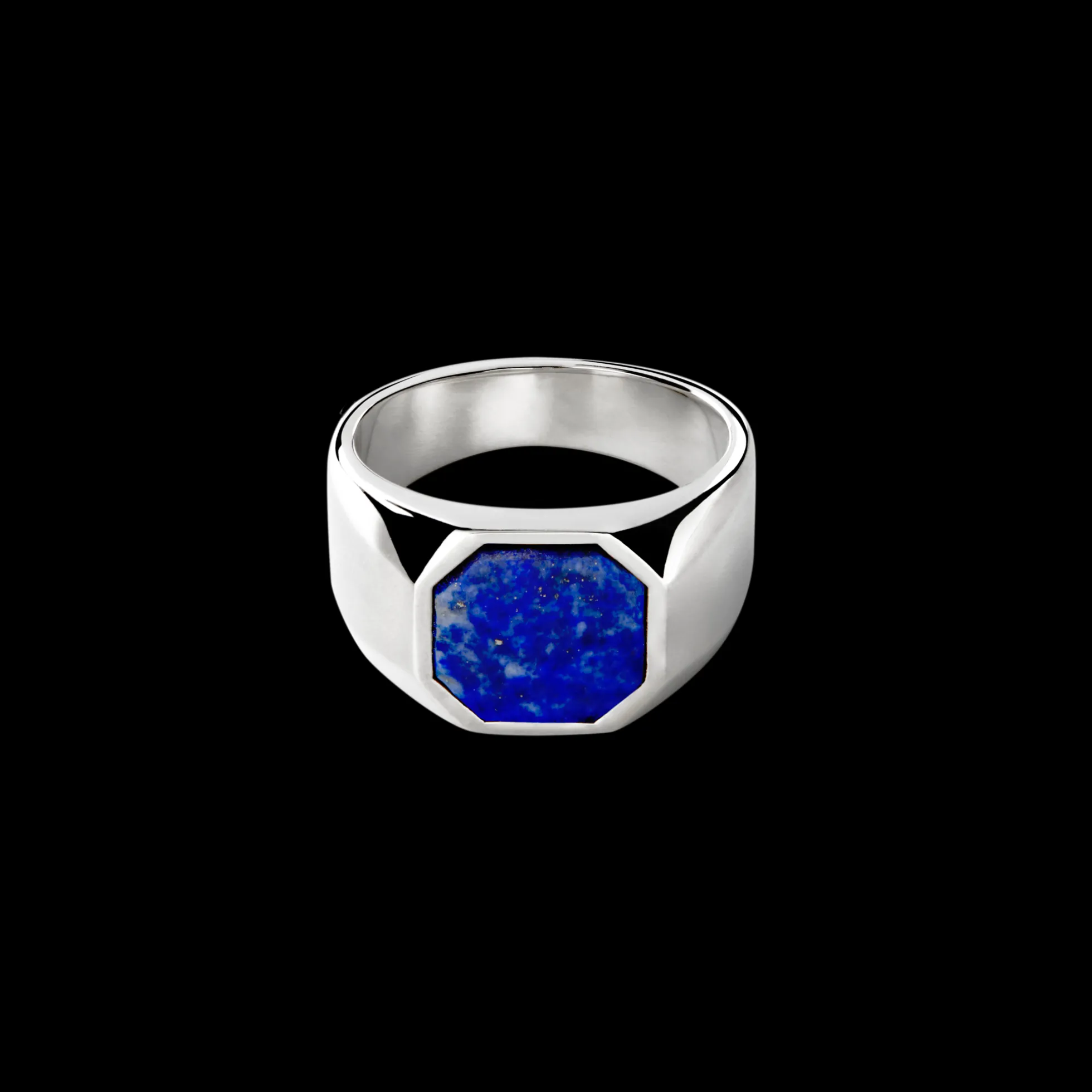 Octagonal Lapis Signet Ring