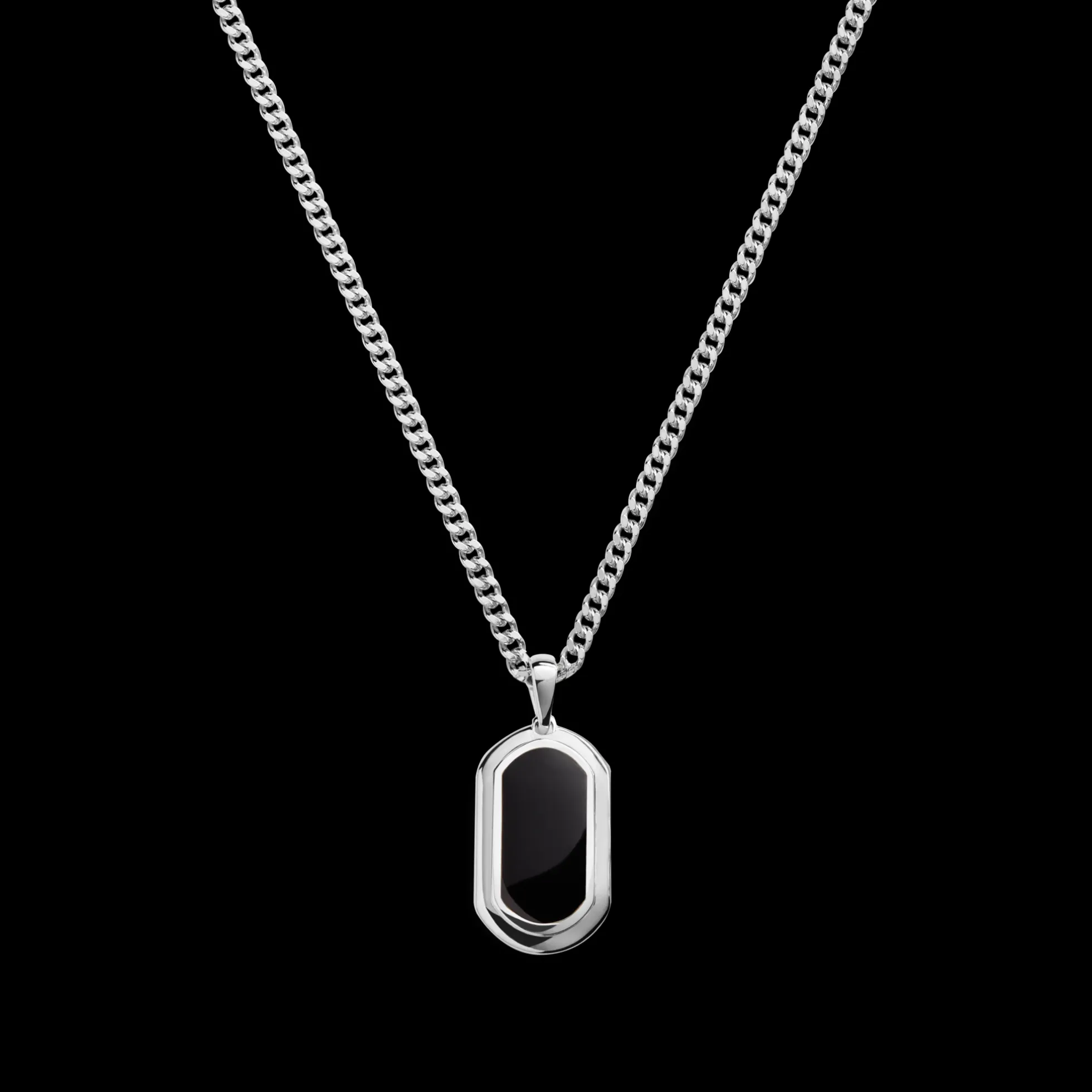 Onyx Tag Necklace