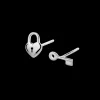 Petite Heart and Lock Earrings