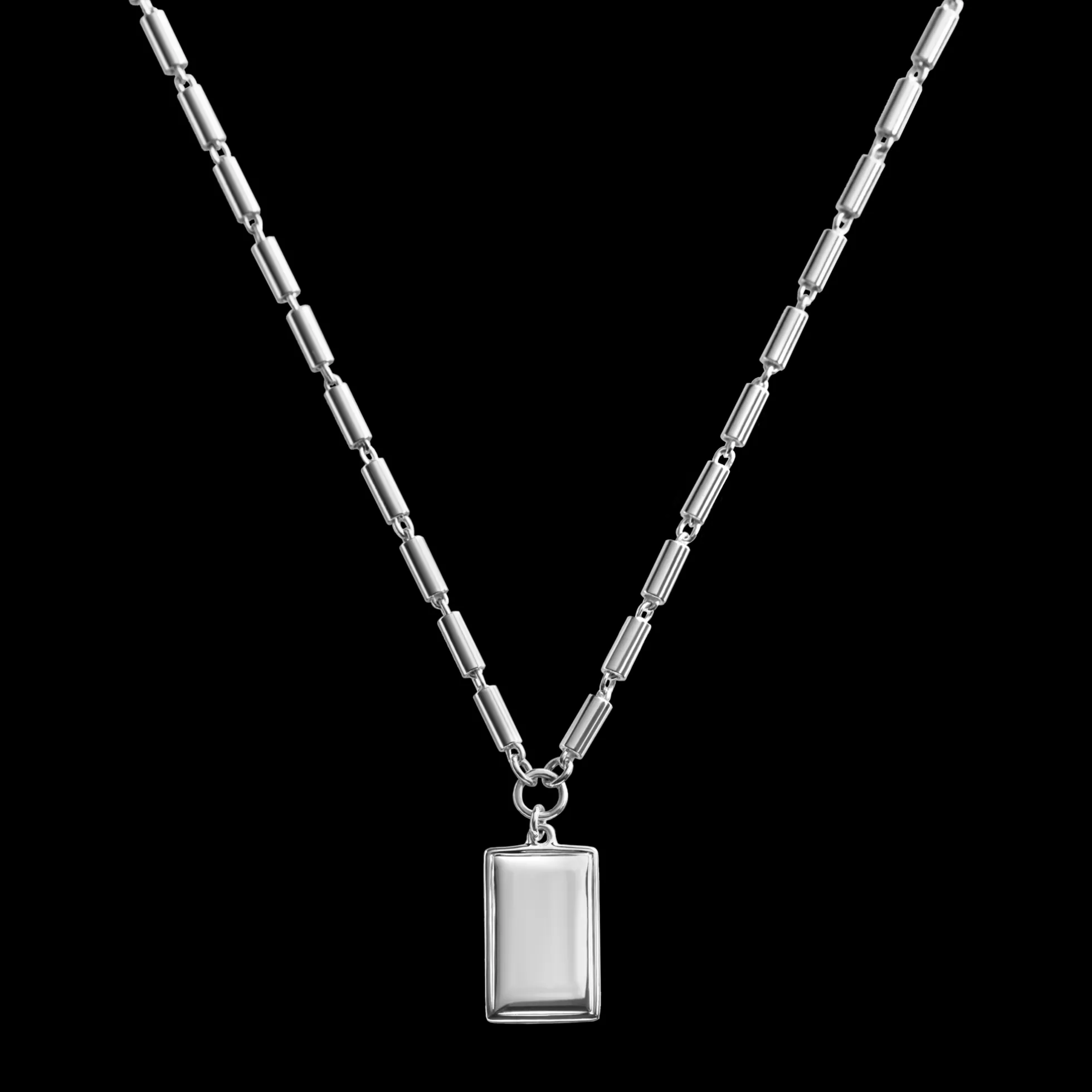 Petite Rectangular Tag Necklace