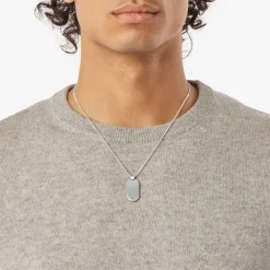 Tag Curb Chain Necklace