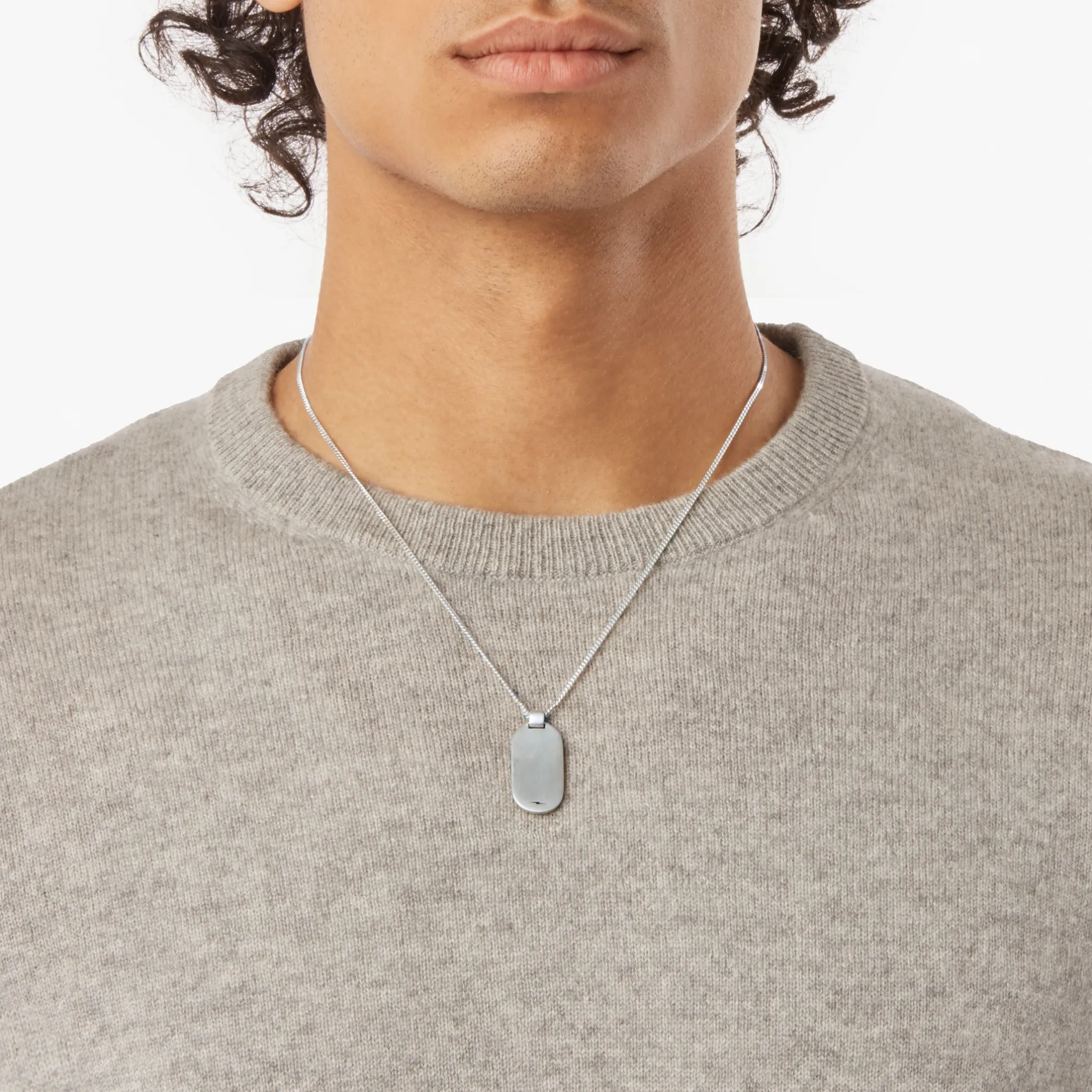 Tag Curb Chain Necklace